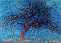 avond-evening-the-red-tree-piet-mondrian-1908-1910